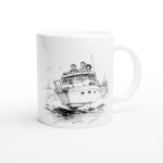 Keramiktasse "Yacht" weiß