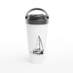 Edelstahl-Reisebecher "Solo-Segler" weiß