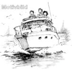 Keramiktasse "Yacht" weiß – Bild 2