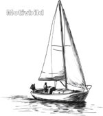 Edelstahl-Wasserflasche "Solo-Segler" weiß – Bild 2