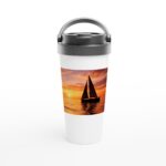 Edelstahl-Reisebecher "Abendglut" weiß