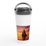 Edelstahl-Reisebecher "Abendglut" weiß