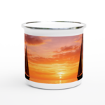 Emaille-Tasse "Abendglut" weiß – Bild 2