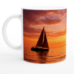 Keramiktasse "Abendglut" weiß – Bild 3