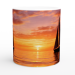 Keramiktasse "Abendglut" weiß – Bild 2