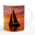 Keramiktasse "Abendglut" weiß