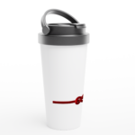 Edelstahl-Reisebecher "Achtknoten" weiß – Bild 3