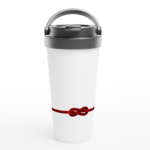 Edelstahl-Reisebecher "Achtknoten" weiß