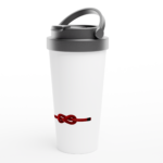 Edelstahl-Reisebecher "Achtknoten" weiß – Bild 2