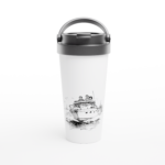 Edelstahl-Reisebecher "Auszeit" weiß