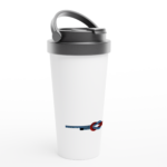 Edelstahl-Reisebecher "Kreuzknoten" weiß – Bild 3