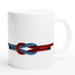 Keramiktasse "Kreuzknoten" weiß