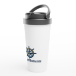 Edelstahl-Reisebecher "SkipperMomente" weiß – Bild 2