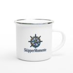 Emaille-Tasse "SkipperMomente" weiß