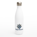 Edelstahl-Wasserflasche "SkipperMomente" weiß