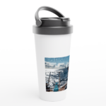 Edelstahl-Reisebecher "Seeblick" weiß – Bild 3