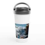 Edelstahl-Reisebecher "Seeblick" weiß