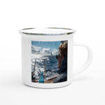 Emaille-Tasse "Seeblick" weiß