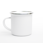 Emaille-Tasse "Seeblick" weiß – Bild 3