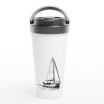 Edelstahl-Reisebecher "Solo-Segler" weiß