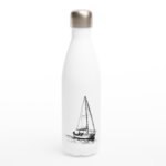 Edelstahl-Wasserflasche "Solo-Segler" weiß