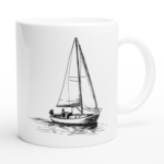 Keramiktasse "Solo-Segler" weiß