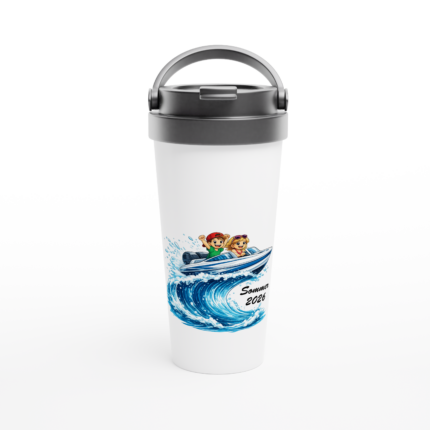 Edelstahl-Reisebecher "Sommer 2026" weiß