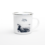 Emaille-Tasse "5 Knoten reichen völlig"