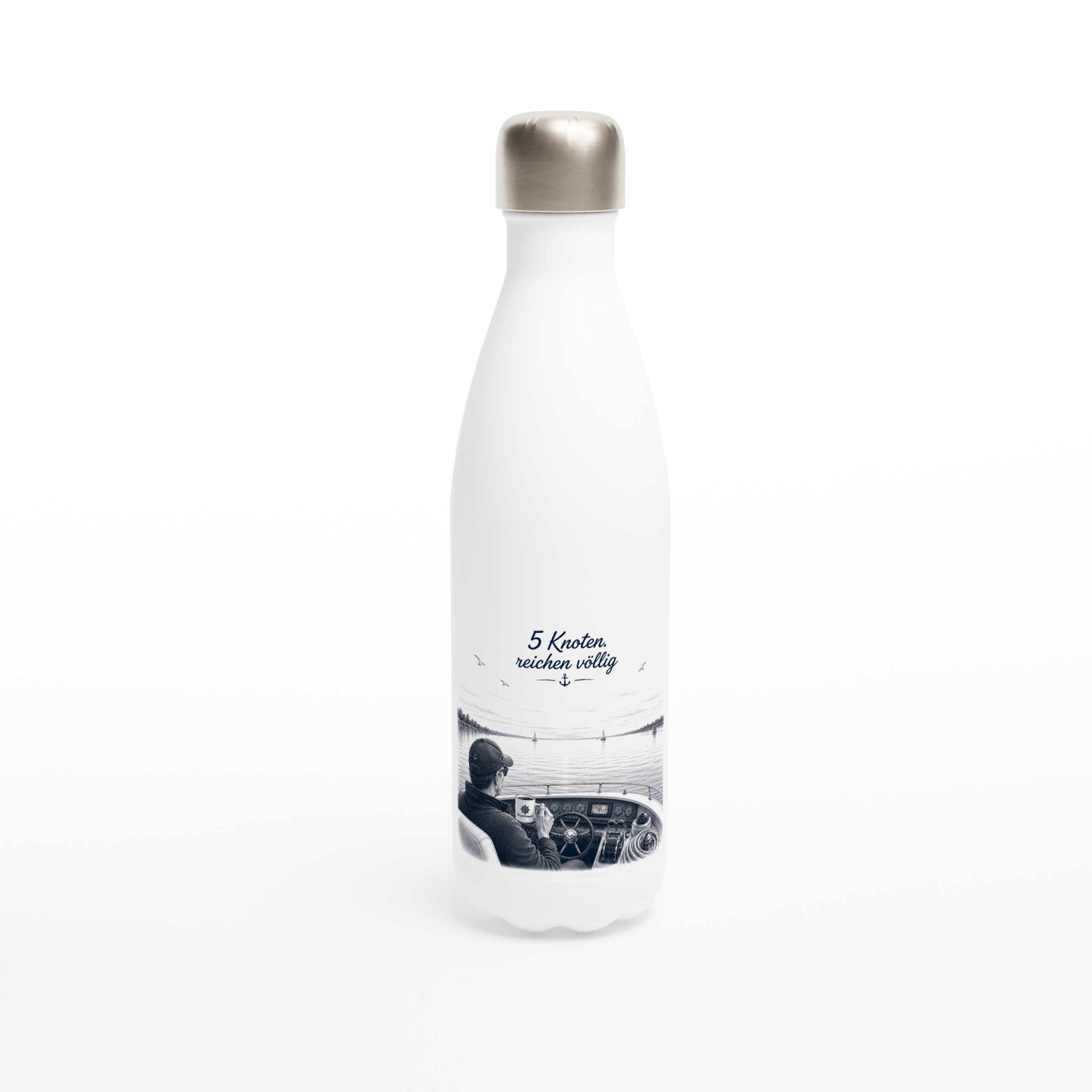 5 Knoten_Flasche_front Isolierflasche "5 Knoten reichen völlig" – Bild 1