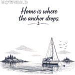 Maritime Isolierflasche "Home ist where the anchor drops" – Bild 4