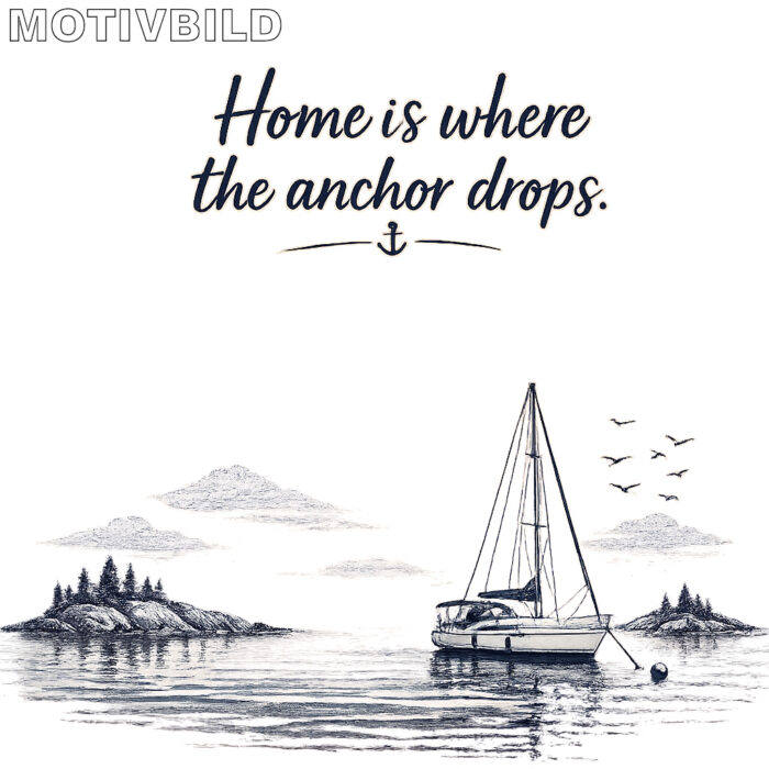 Maritime Isolierflasche "Home ist where the anchor drops" – Bild 4
