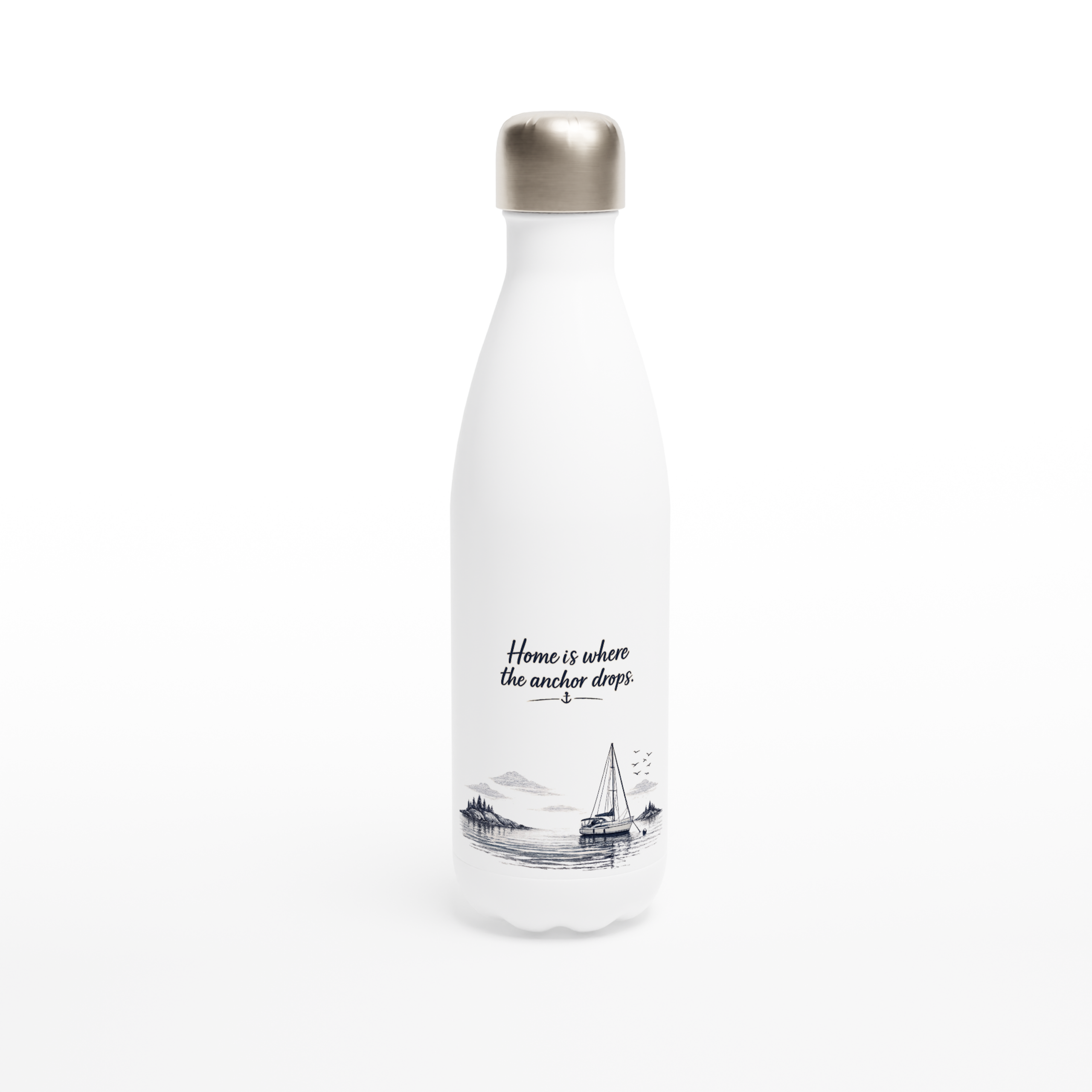 Anker_Flasche_front Maritime Isolierflasche "Home ist where the anchor drops" – Bild 1