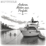 Emaille-Tasse "Ankern.Motor aus.Perfekt" – Bild 4
