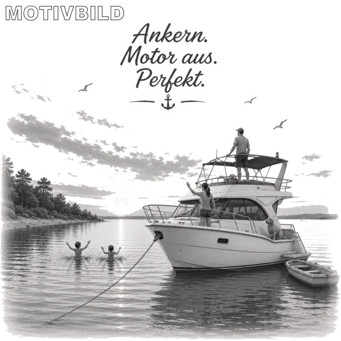 Emaille-Tasse "Ankern.Motor aus.Perfekt" – Bild 4