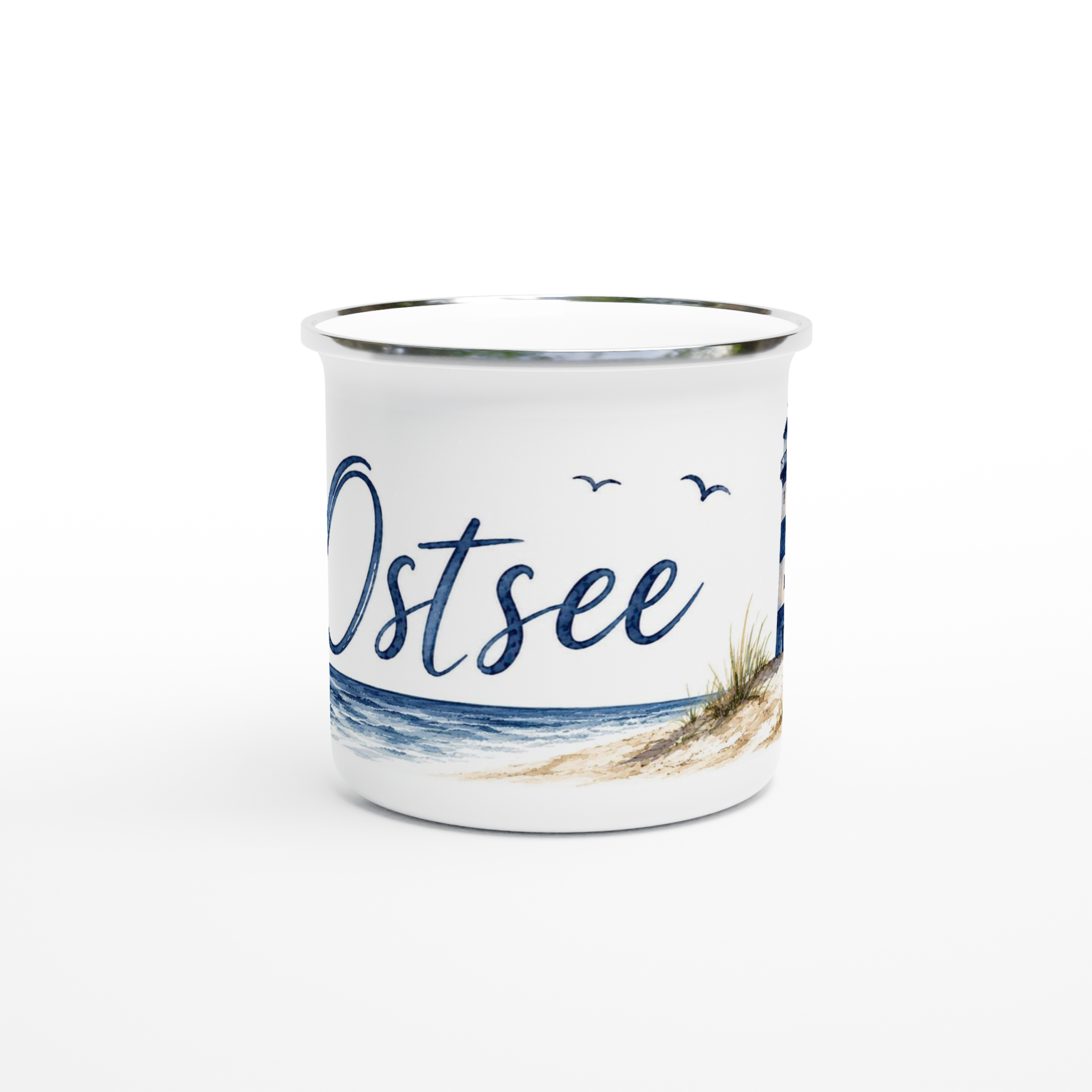 Ostsee_Emaille_front Emaille-Tasse "Ostsee" – Bild 1