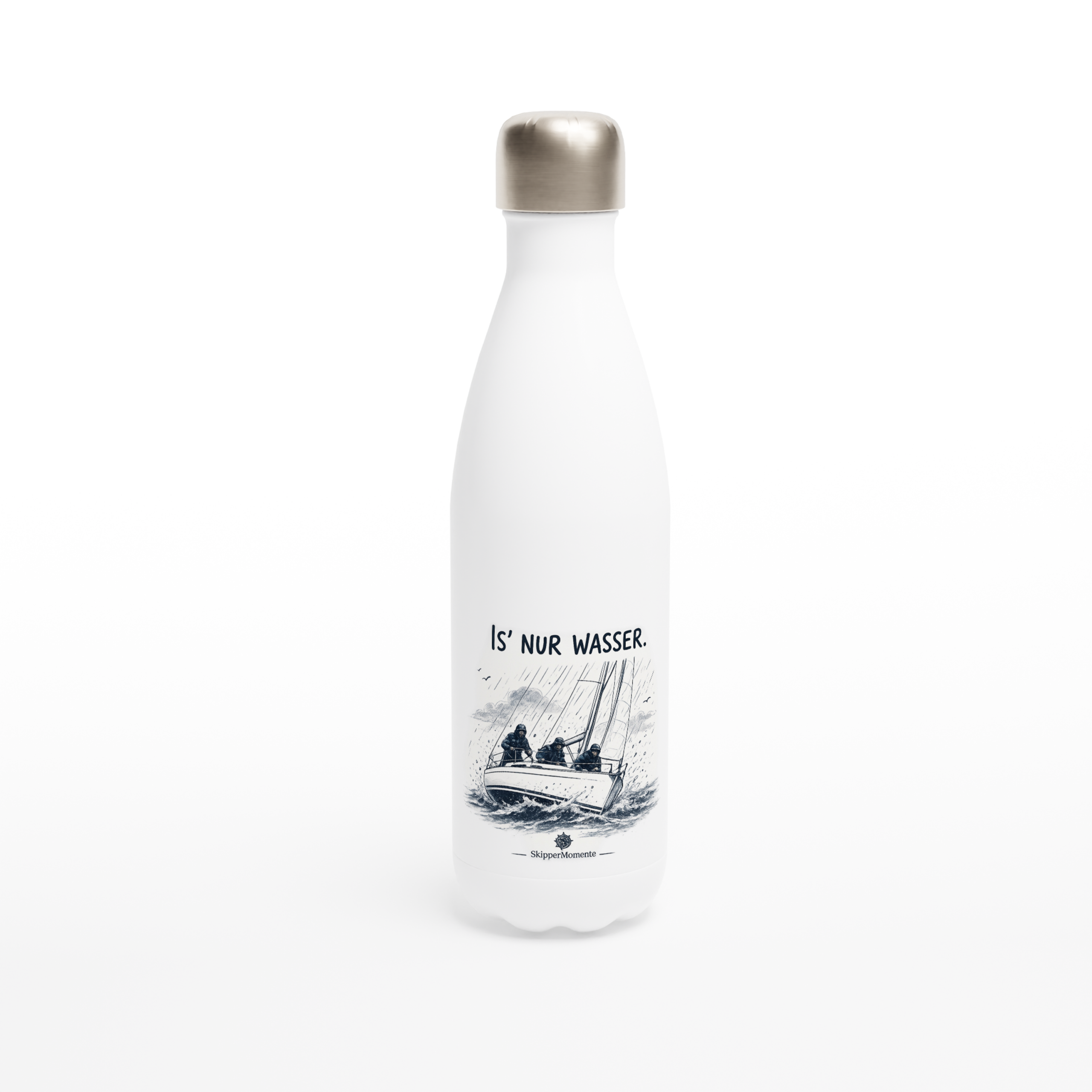 Wasser_Flasche_front Maritime Isolierflasche "Is nur Wasser" – Bild 1