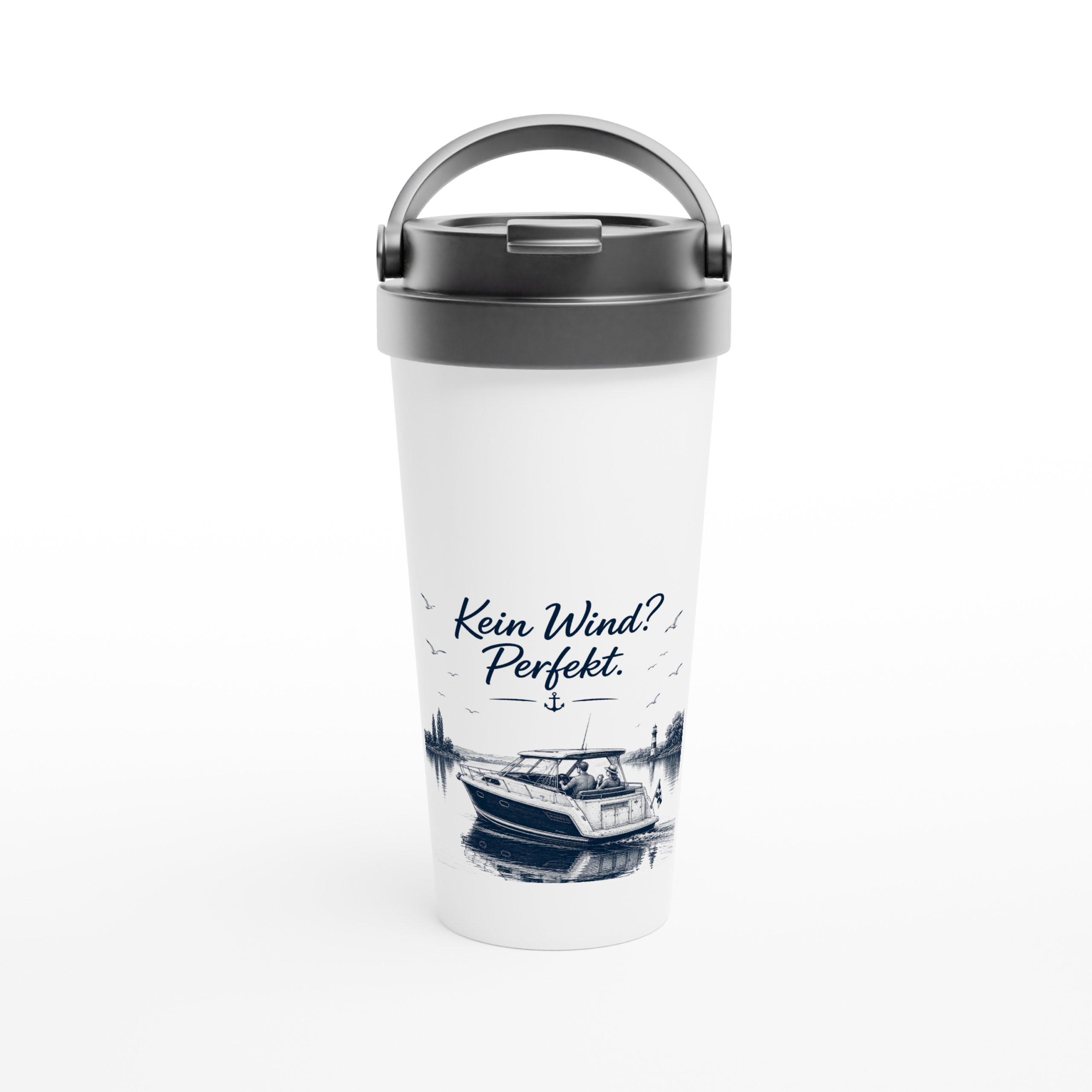 kein Wind_Becher_front Maritimer Isolierbecher "kein Wind" – Bild 1