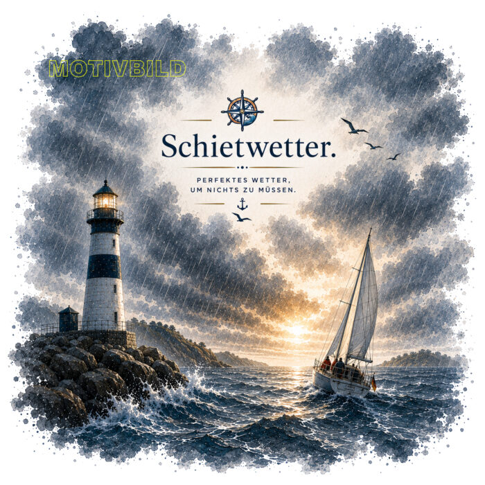 Emaille-Tasse "Schietwetter" – Bild 4