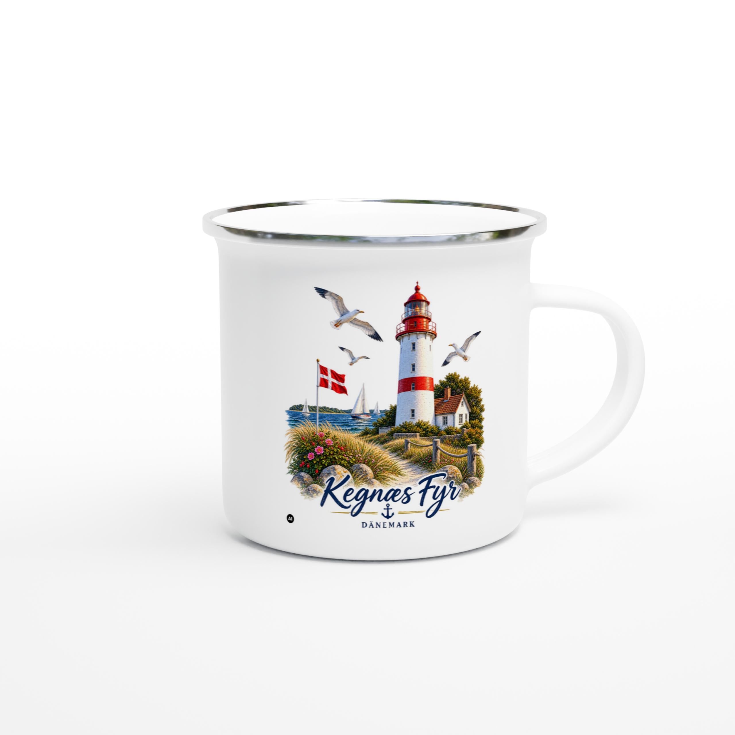 Kegnaes_Emaille_right Emaille-Tasse "Leuchtturm Kegnæs Fyr" – Bild 1