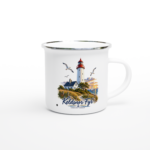 Emaille-Tasse "Leuchtturm Keldsnor Fyr"