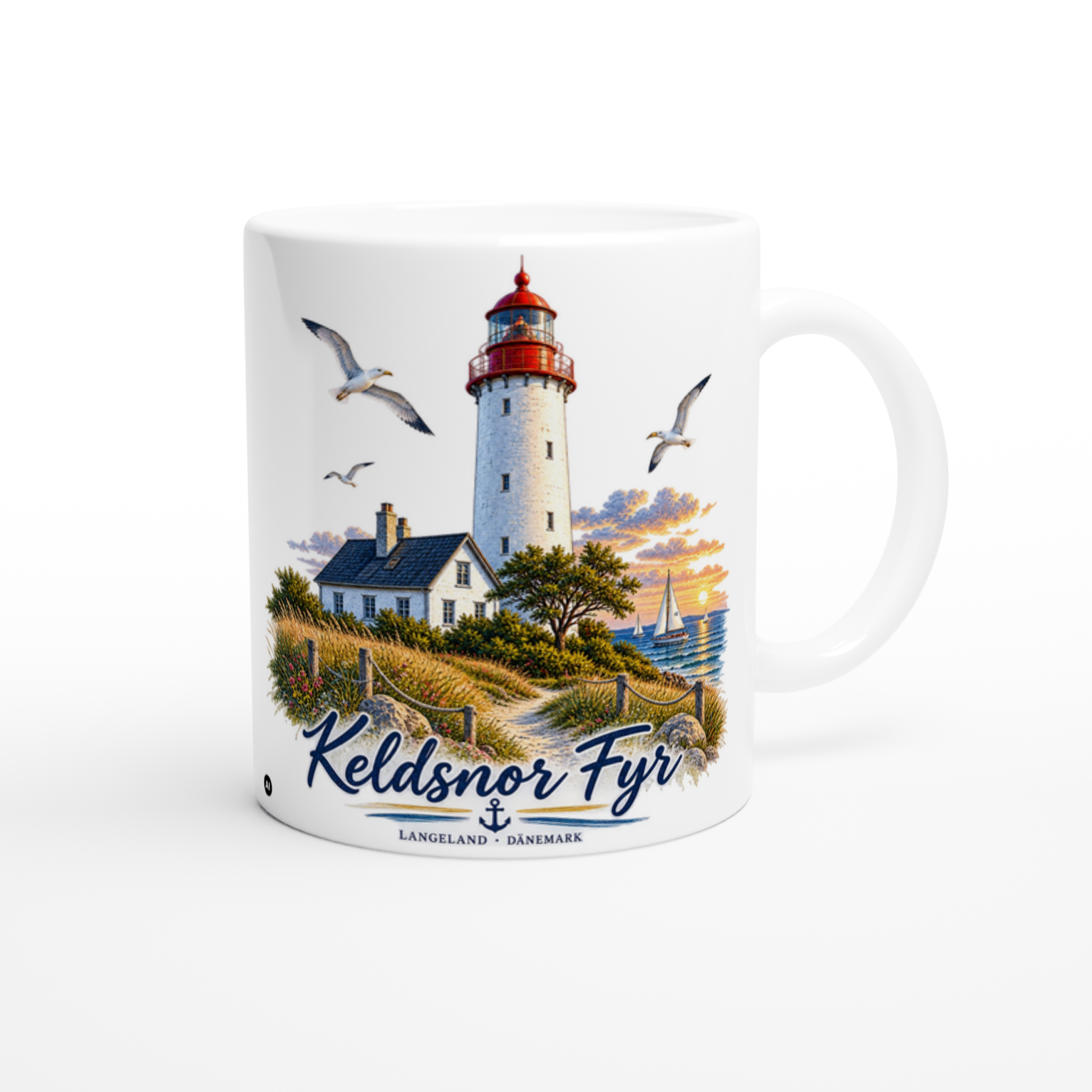 Keldsnor_Keramik_right Keramiktasse "Leuchtturm Keldsnor Fyr" – Bild 1