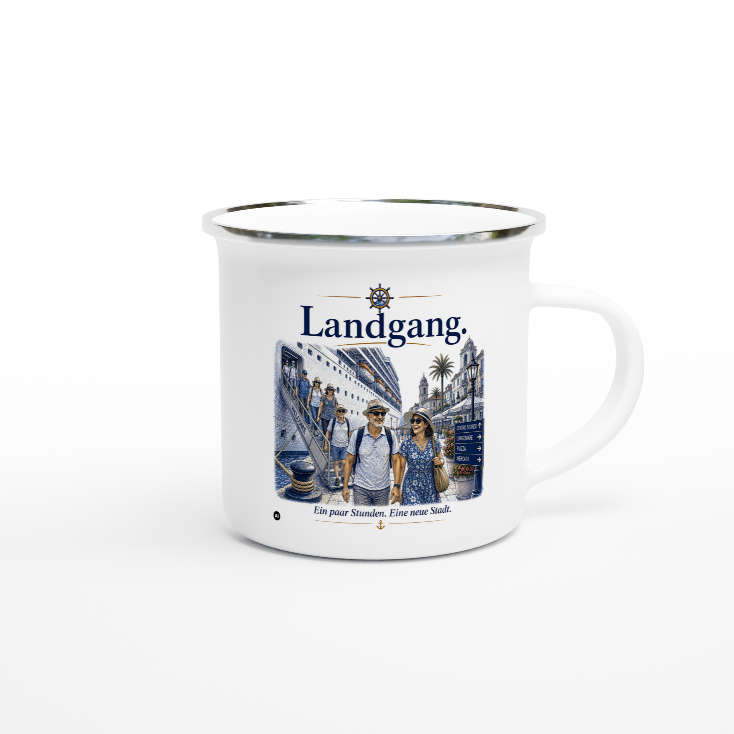Landgang_Emaille_right Emaille-Tasse "Landgang" – Bild 1