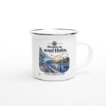 Emaille-Tasse "Morgens ein neuer Hafen"