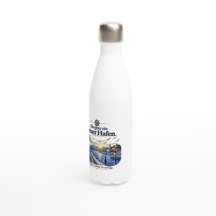Martime Isolierflasche "Morgens ein neuer Hafen" – Bild 2