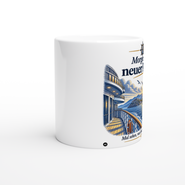 Keramiktasse "Morgens ein neuer Hafen" – Bild 2