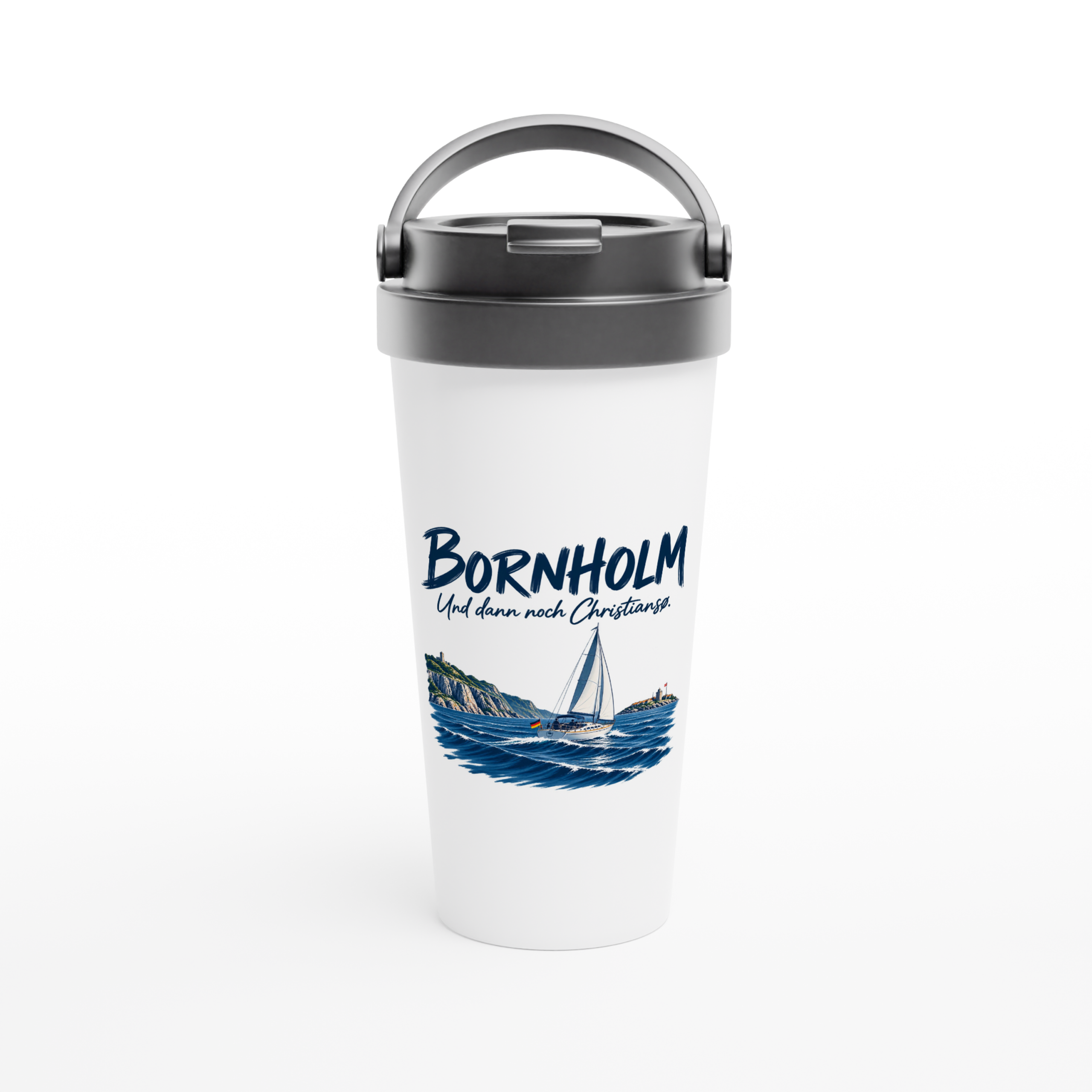 Bornholm_Becher_front Maritimer Isolierbecher "Bornholm" – Bild 1