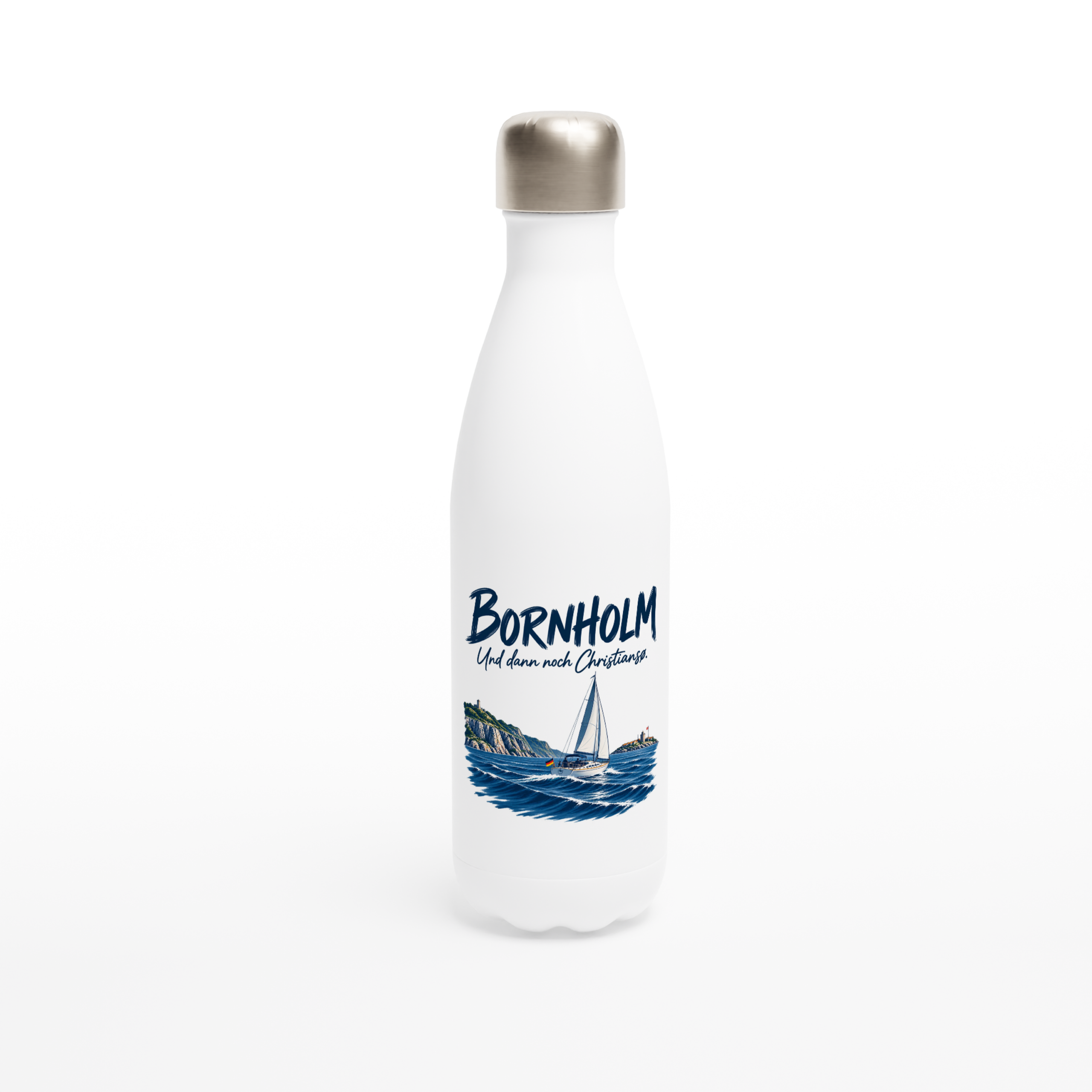 Bornholm_Flasche_front Maritime Isolierflasche "Bornholm" – Bild 1