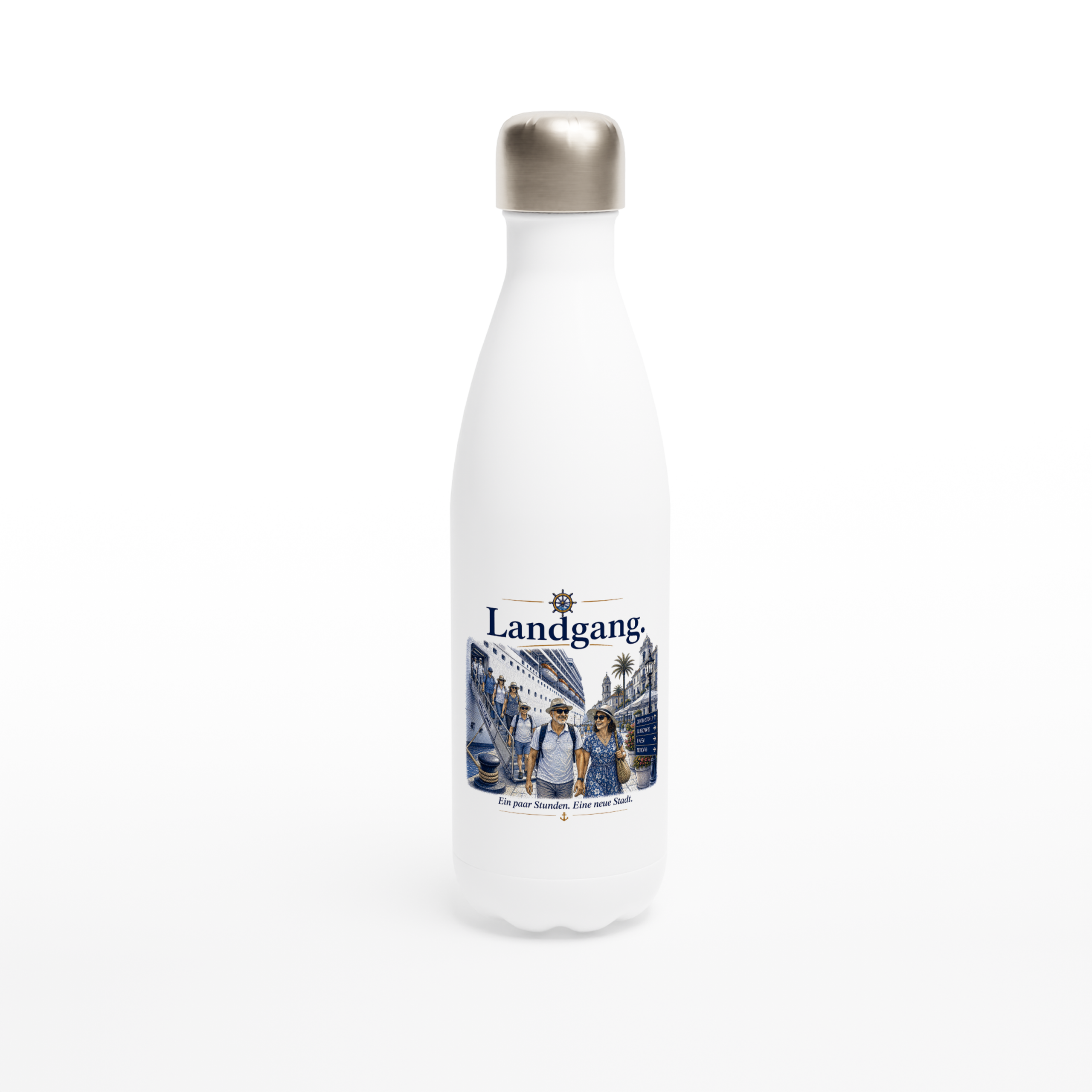 Landgang_Flasche_front Maritime Isolierflasche "Landgang" – Bild 1