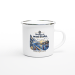 Emaille-Tasse "Morgens ein neuer Hafen"