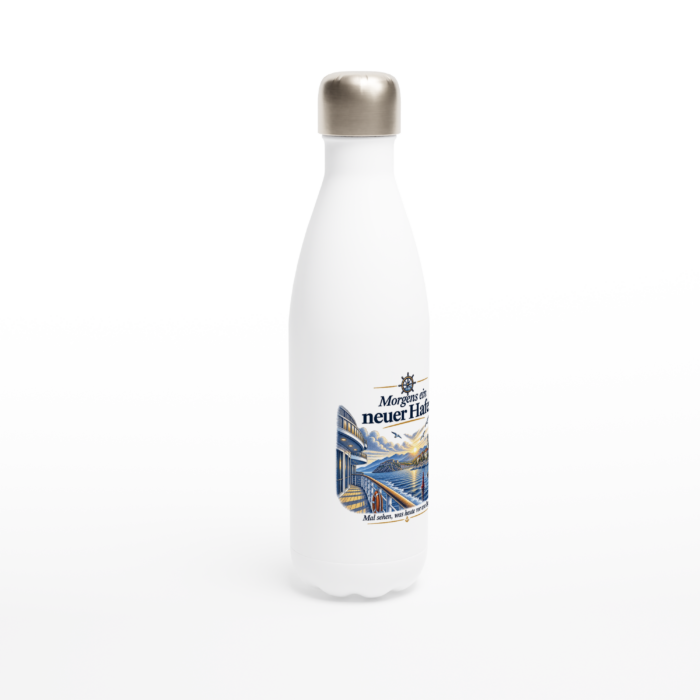 Maritime Isolierflasche "Morgens ein neuer Hafen" – Bild 3